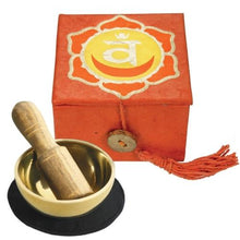 Load image into Gallery viewer, Mini-Meditation Bowl with Handmade Gift Box (Orange Sacral Chakra)