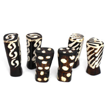 Load image into Gallery viewer, Salt and Pepper Shakers (Black and White, Assorted Batiked Designs)