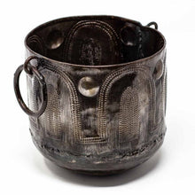 Load image into Gallery viewer, Hammered Metal Container with Round Handles - Croix des Bouquets