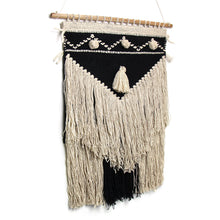 Load image into Gallery viewer, Macrame Wall Hanging (Charcoal and Cream)