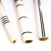 Load image into Gallery viewer, Set of Three Olive Wood Appetizer Forks (Black on White Etching)