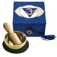Load image into Gallery viewer, Mini-Meditation Bowl with Handmade Gift Box (Blue Third Eye Chakra)