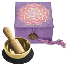Load image into Gallery viewer, Mini-Meditation Bowl with Handmade Gift Box (Purple Crown Chakra)