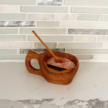 Load image into Gallery viewer, Reclaimed Olive Wood Salt Pot