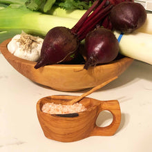 Load image into Gallery viewer, Reclaimed Olive Wood Salt Pot