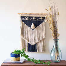 Load image into Gallery viewer, Macrame Wall Hanging (Charcoal and Cream)