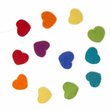 Load image into Gallery viewer, Felt Hearts Garland (Rainbow Colors)
