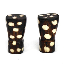 Load image into Gallery viewer, Salt and Pepper Shakers (Black and White, Assorted Batiked Designs)