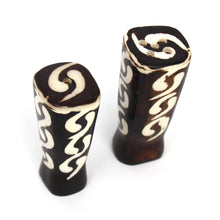 Load image into Gallery viewer, Salt and Pepper Shakers (Black and White, Assorted Batiked Designs)