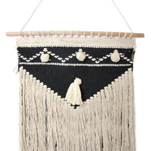 Load image into Gallery viewer, Macrame Wall Hanging (Charcoal and Cream)