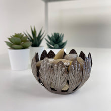 Load image into Gallery viewer, Small Metal Bowl or Votive Holder (Mango Leaf)