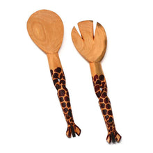 Load image into Gallery viewer, Giraffe Salad Serving Set