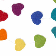 Load image into Gallery viewer, Felt Hearts Garland (Rainbow Colors)