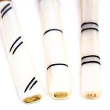 Load image into Gallery viewer, Set of Three Olive Wood Appetizer Forks (Black on White Etching)