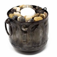 Load image into Gallery viewer, Hammered Metal Container with Round Handles - Croix des Bouquets
