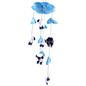Blue Felt Counting Sheep Mobile