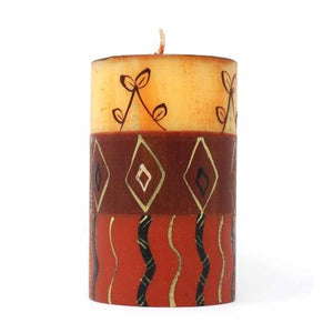 Hand-Painted Pillar Candle with Gift Box