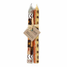 Load image into Gallery viewer, Pair of Hand-Painted Pillar Candles (Neutral)
