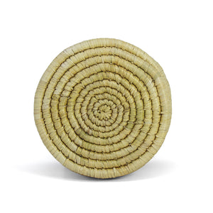 Woven Grass Basket (Natural with Black Trim)