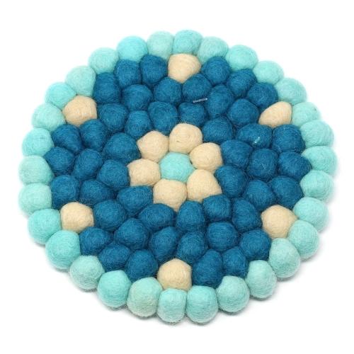 Felt Ball Trivets (Turquoise)