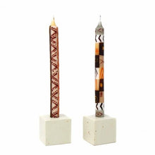 Load image into Gallery viewer, Pair of Hand-Painted Pillar Candles (Neutral)
