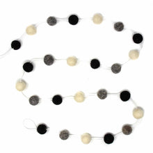 Load image into Gallery viewer, Pom Pom Garland (White, Black, and Grey)
