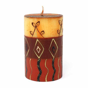 Hand-Painted Pillar Candle with Gift Box