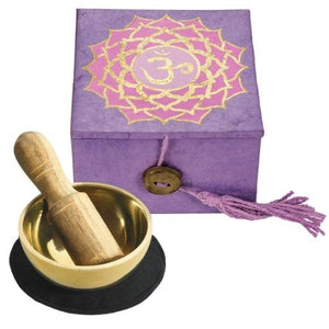 Mini-Meditation Bowl with Handmade Gift Box (Purple Crown Chakra)