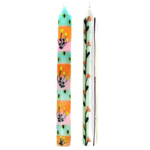 Load image into Gallery viewer, Pair of Hand-Painted Pillar Candles (Floral)
