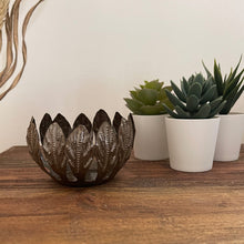 Load image into Gallery viewer, Small Metal Bowl or Votive Holder (Mango Leaf)
