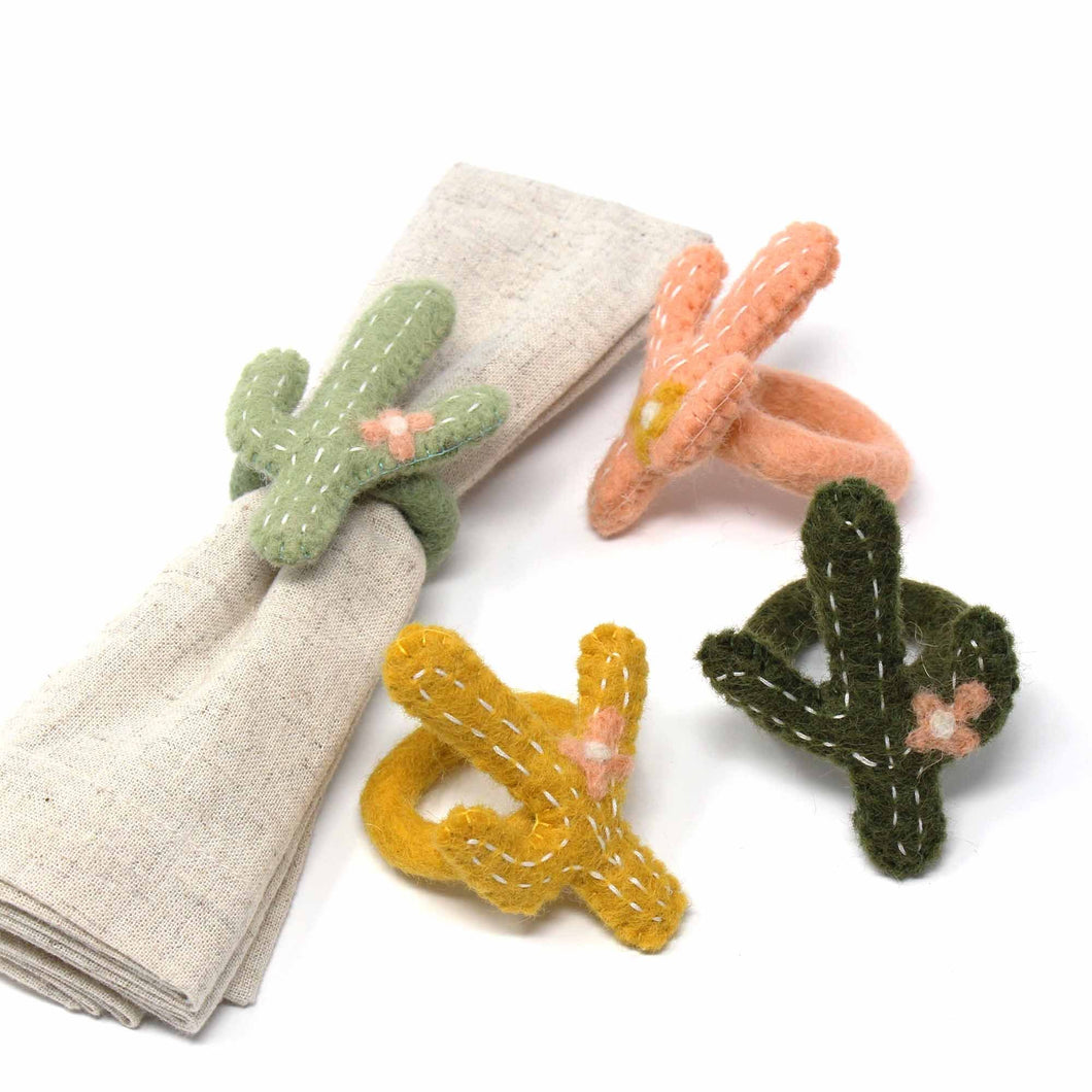 Cactus Napkin Rings (Set of Four Colors)