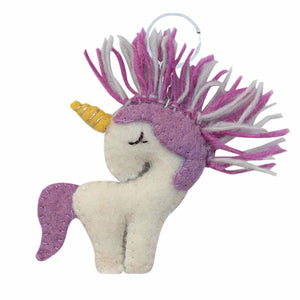 Hand Crafted Felt Purple Unicorn Key Chain