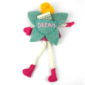 Hand Felted Tooth Fairy (Pink and Green)