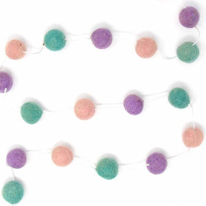 Pom Pom Garland (Pink, Lavender, and Turquoise)