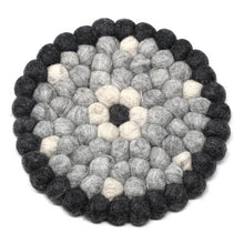 Load image into Gallery viewer, Felt Ball Trivet (Black and Gray)
