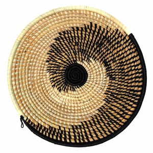 Handwoven Fruit Basket (Natural and Black Spiral)