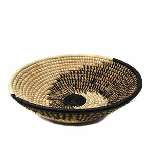 Handwoven Fruit Basket (Natural and Black Spiral)