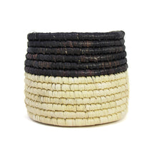 Load image into Gallery viewer, Woven Grass Basket (Natural with Black Trim)
