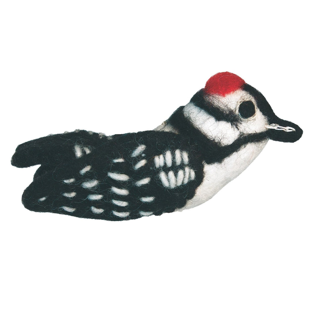 Felt Downy Woodpecker Ornament