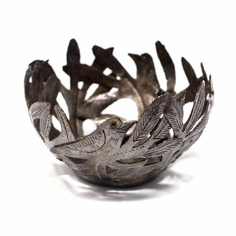 Small Metal Bowl with Birds