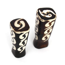 Load image into Gallery viewer, Salt and Pepper Shakers (Black and White, Assorted Batiked Designs)

