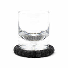 Load image into Gallery viewer, Set of Four Felt Ball Coasters (Black and Gray)
