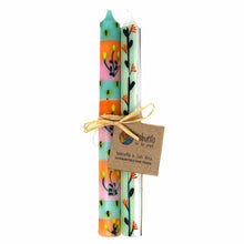 Load image into Gallery viewer, Pair of Hand-Painted Pillar Candles (Floral)

