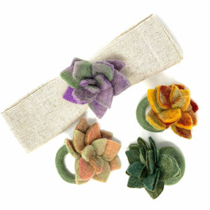 Succulent Napkin Rings (Set of Four Colors)