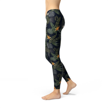 Load image into Gallery viewer, Bird of Paradise Black Leggings
