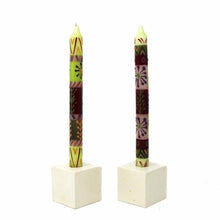 Load image into Gallery viewer, Pair of Hand-Painted Pillar Candles (Earth)
