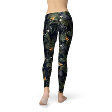 Load image into Gallery viewer, Bird of Paradise Black Leggings
